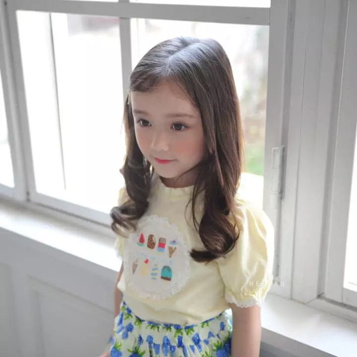 Neneru - Korean Children Fashion - #childofig - Ice Cream Embroidery Tee - 4
