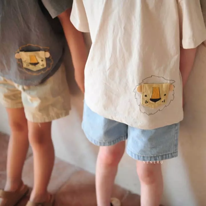 Neneru - Korean Children Fashion - #fashionkids - Lion Embrodiery Tee - 4