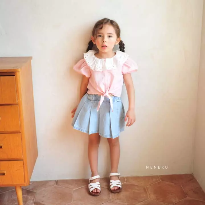 Neneru - Korean Children Fashion - #kidzfashiontrend - Sunny Denim Skirt Pants - 7