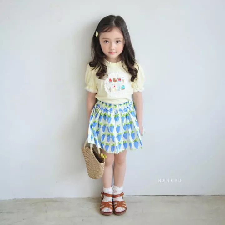 Neneru - Korean Children Fashion - #toddlerclothing - Ice Cream Embroidery Tee