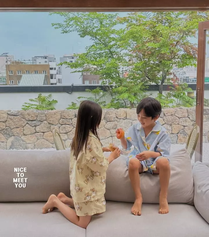 Nice To Meet You - Korean Children Fashion - #discoveringself - Sleep Pajama Set - 4