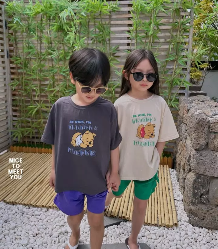 Nice To Meet You - Korean Children Fashion - #kidsshorts - Sleepy Tee - 4