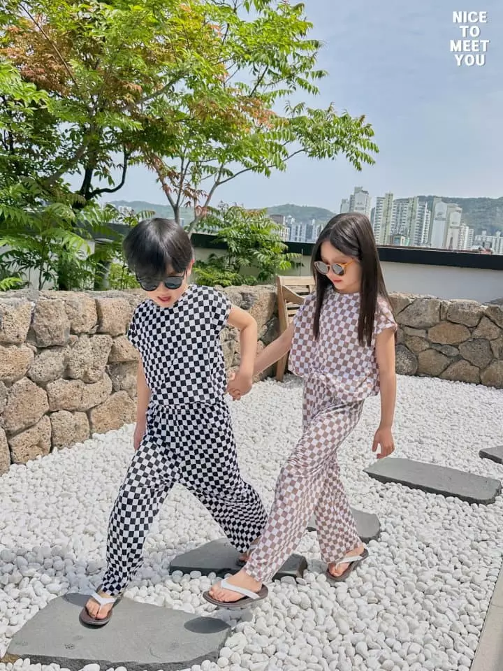 Nice To Meet You - Korean Children Fashion - #kidsstore - Square Top Bottom Set - 2