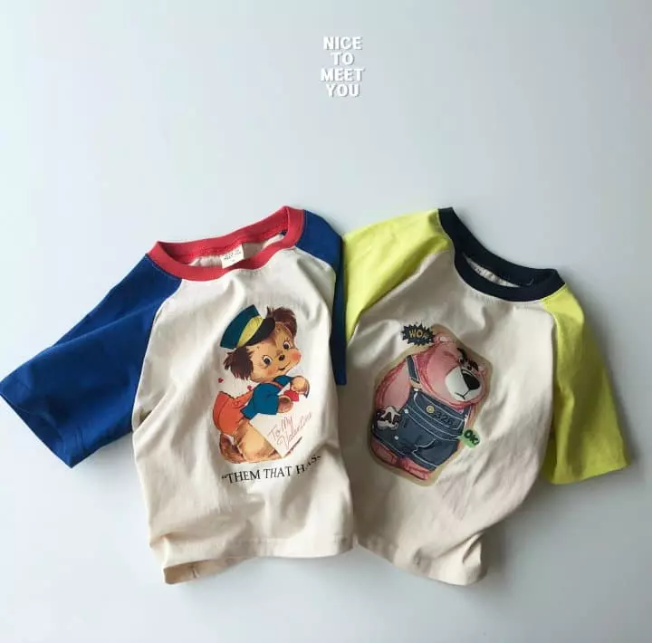 Nice To Meet You - Korean Children Fashion - #kidzfashiontrend - Bera Raglan Tee