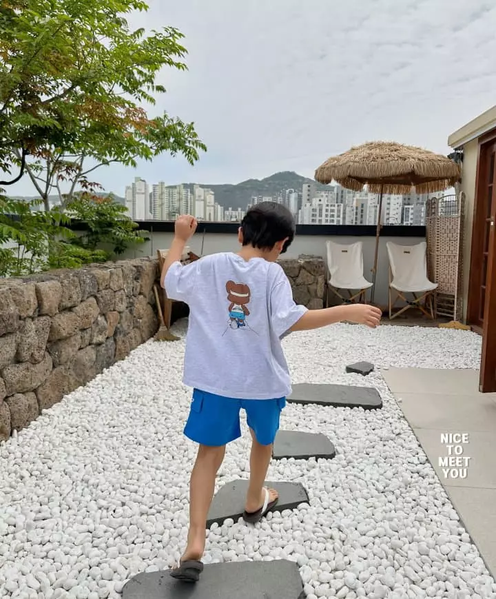 Nice To Meet You - Korean Children Fashion - #kidzfashiontrend - Runninrg Bear Tee - 12