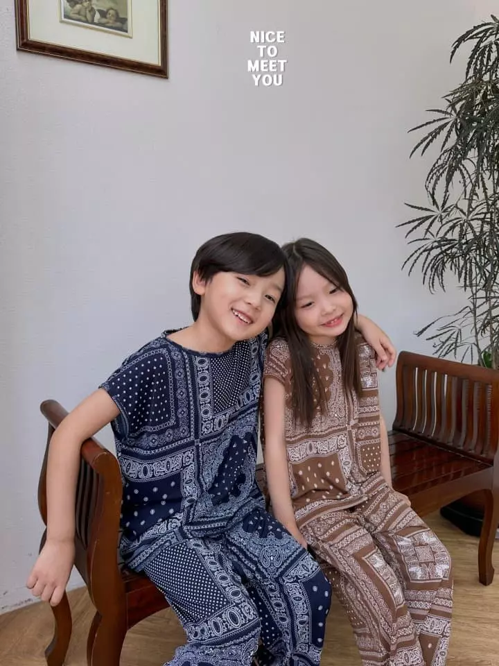 Nice To Meet You - Korean Children Fashion - #littlefashionista - Paisely Top Bottom Set - 11
