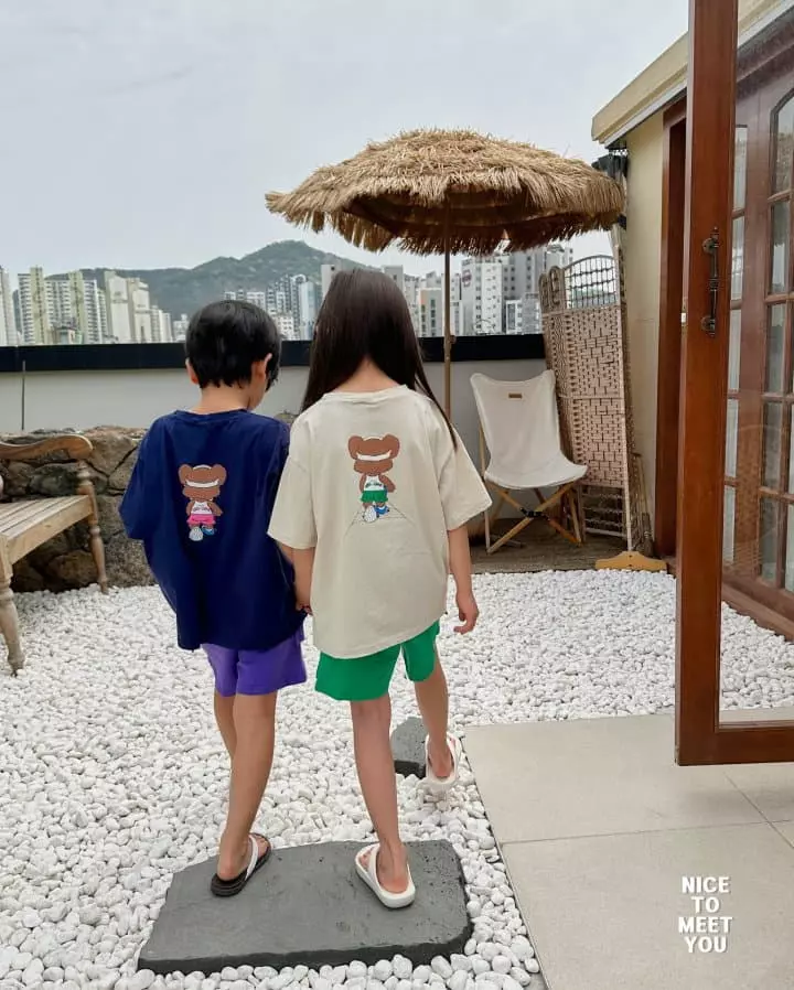 Nice To Meet You - Korean Children Fashion - #minifashionista - Runninrg Bear Tee - 2