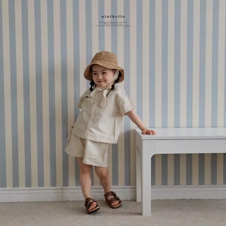 Ninibello - Korean Children Fashion - #minifashionista - Open Linen Top Bottom Set