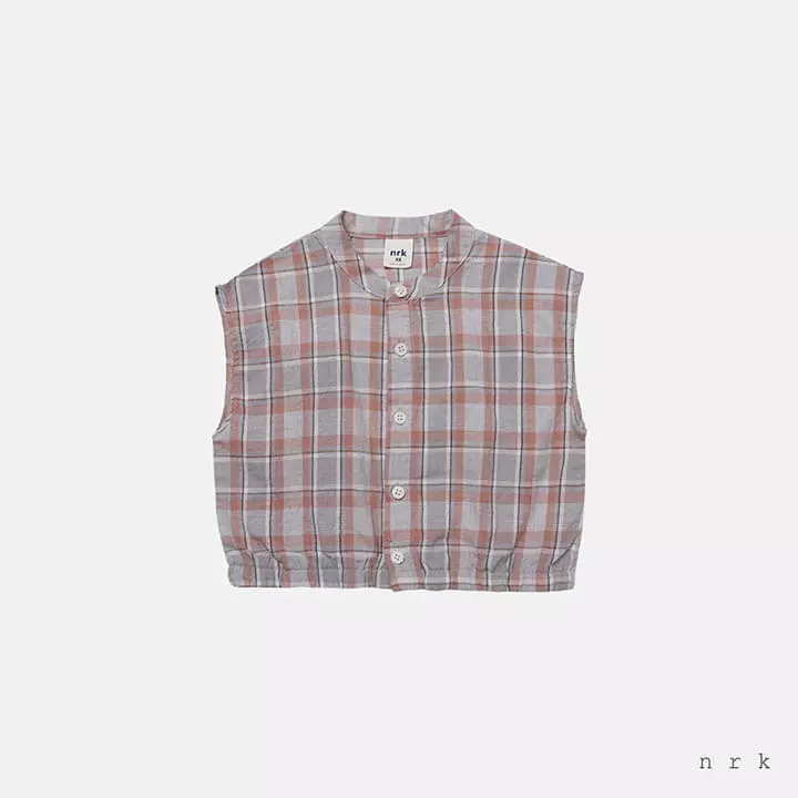 Nrk - Korean Children Fashion - #childrensboutique - Check Sleeveless Shirt - 3