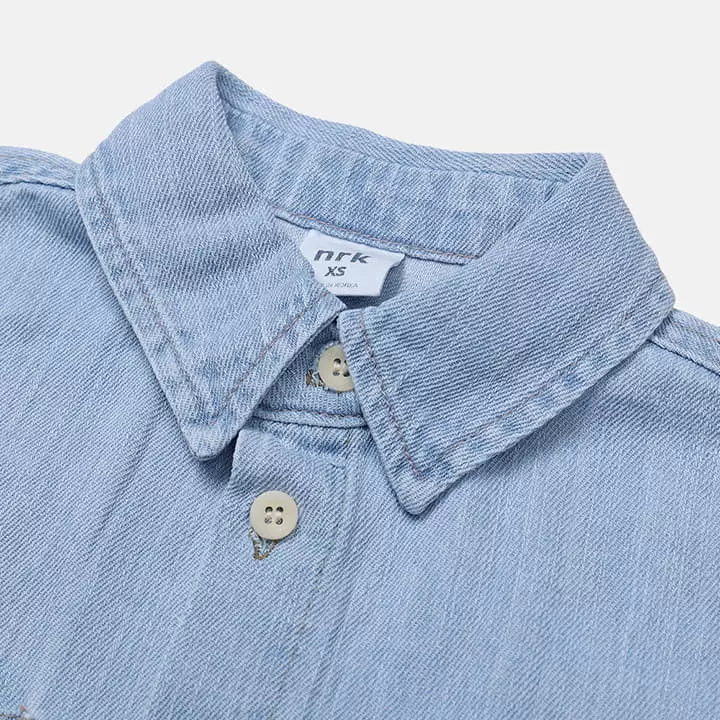 Nrk - Korean Children Fashion - #stylishchildhood - Slav Denim Shirt - 5