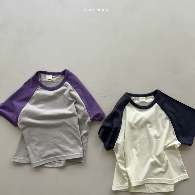 Oatmeal - Korean Children Fashion - #kidsshorts - Glan Raglan Tee