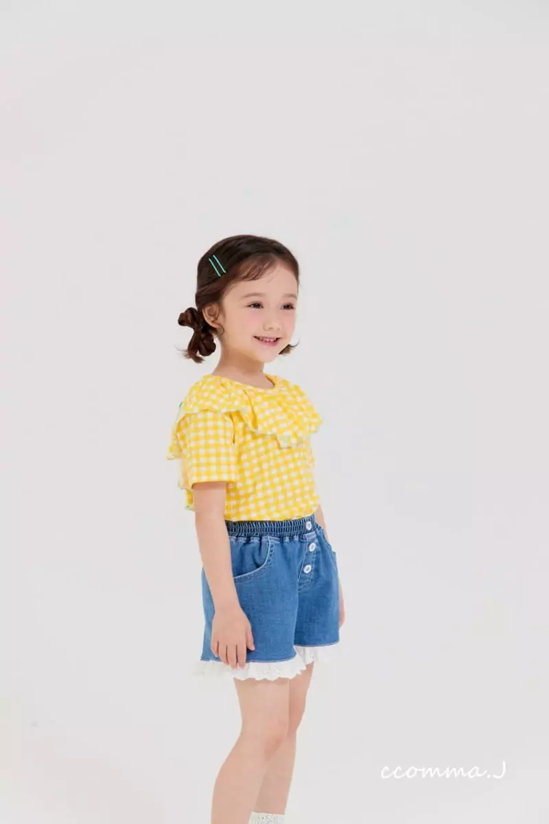 Oda - Korean Children Fashion - #childrensboutique - Back Ribbon Check Tee - 2