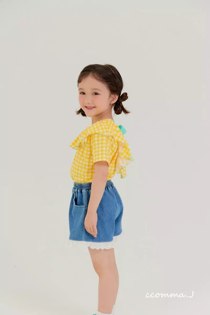 Oda - Korean Children Fashion - #designkidswear - Back Ribbon Check Tee - 3