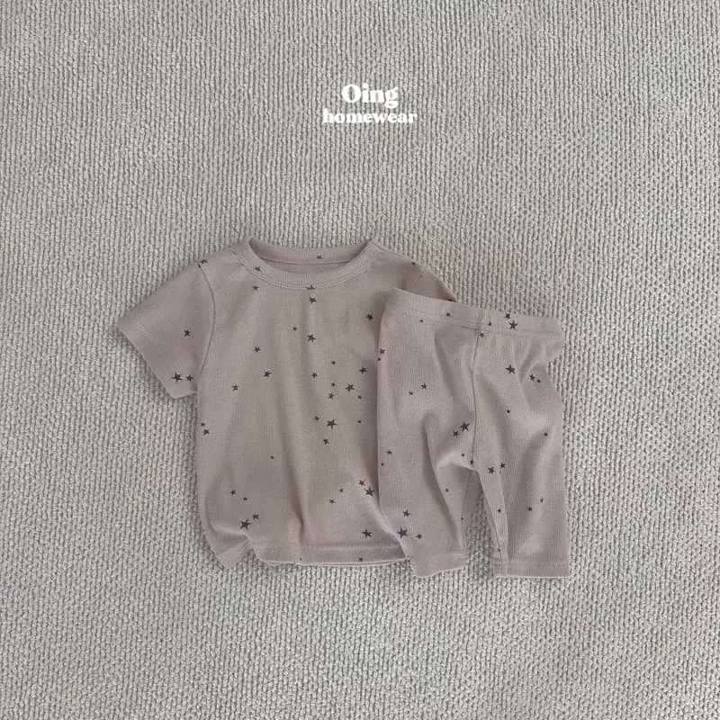 Oing - Korean Children Fashion - #kidzfashiontrend - Love Star Top Bottom Set - 12
