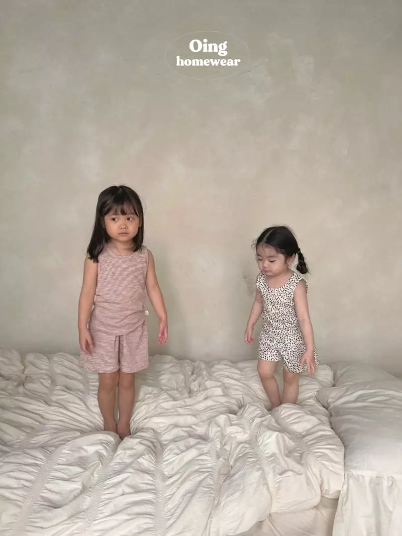 Oing - Korean Children Fashion - #magicofchildhood - Roming Sleeveless Top Bottom Set Stripes - 12