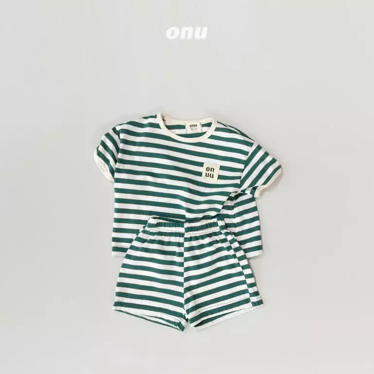 Onu - Korean Children Fashion - #Kfashion4kids - Stripes Top Bottom Set - 5