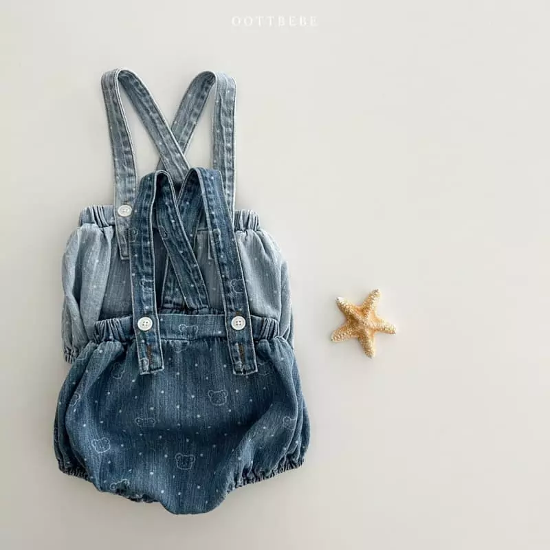 Oott Bebe - Korean Baby Fashion - #babyboutique - Bear Bear Dungarees - 7