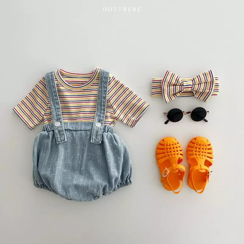 Oott Bebe - Korean Baby Fashion - #babyfever - Bear Bear Dungarees - 11
