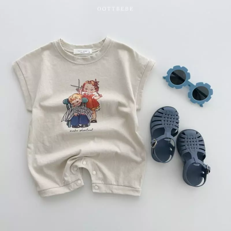 Oott Bebe - Korean Baby Fashion - #babygirlfashion - Vintage Roll Up Shorts Bodysuit