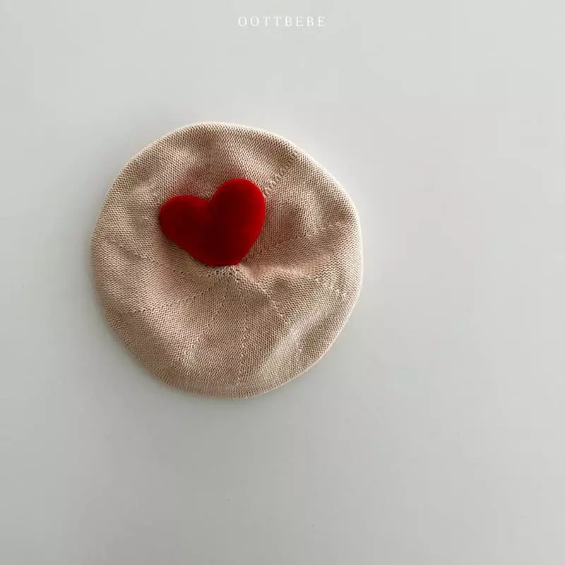 Oott Bebe - Korean Baby Fashion - #babylifestyle - Heart Beret Hat - 11