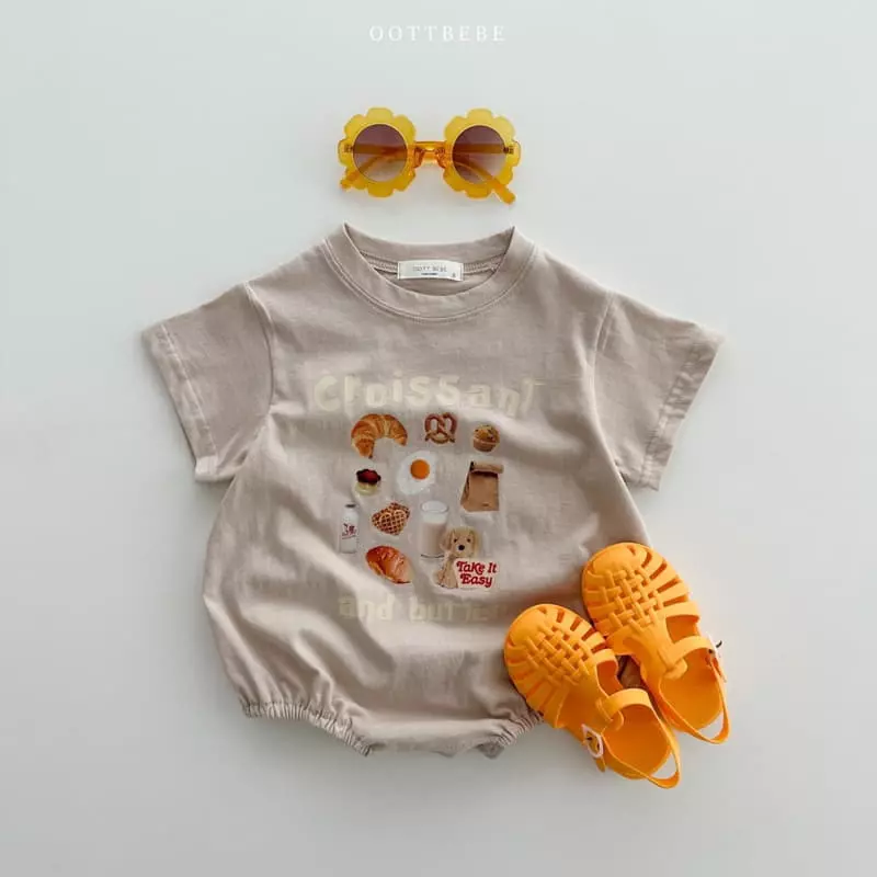 Oott Bebe - Korean Baby Fashion - #babyoutfit - Strawberry Croissant Bodysuit - 6