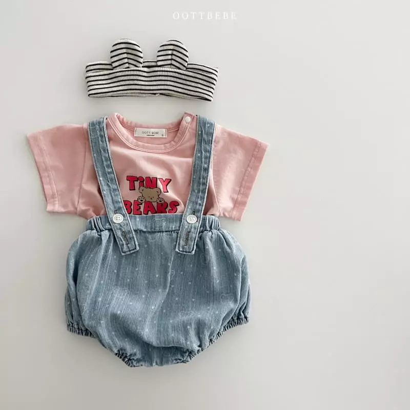 Oott Bebe - Korean Baby Fashion - #babyoutfit - Bear Bear Dungarees