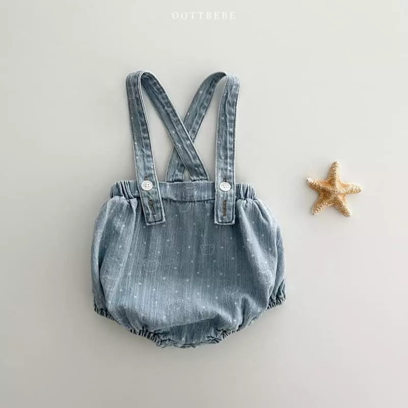 Oott Bebe - Korean Baby Fashion - #babyoutfit - Bear Bear Dungarees - 2