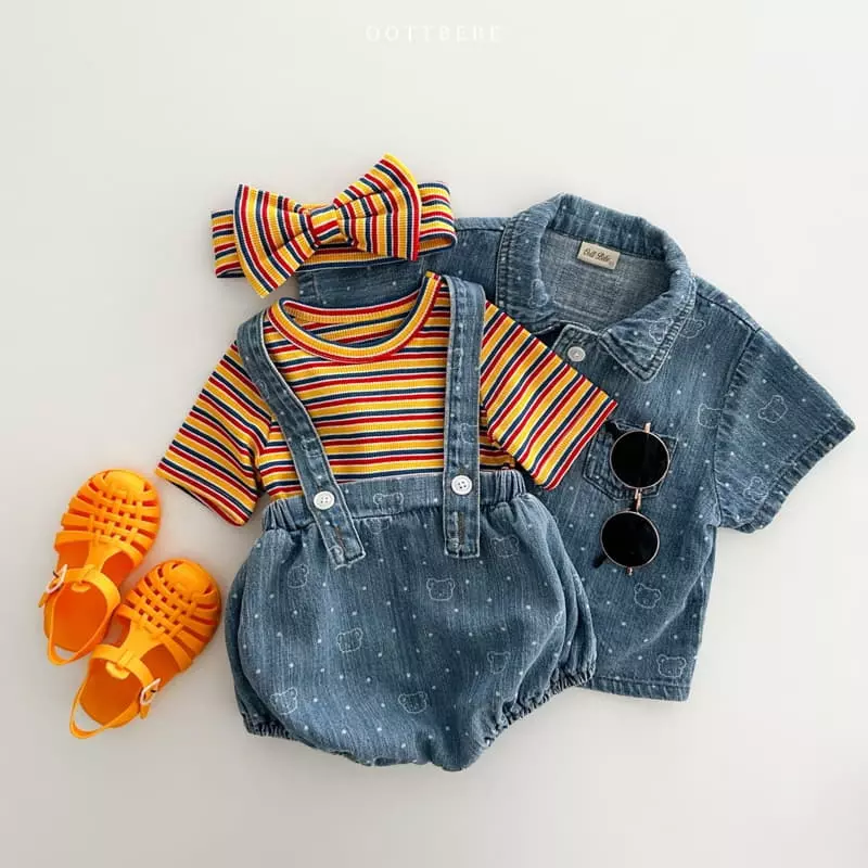 Oott Bebe - Korean Baby Fashion - #babywear - Bear Bear Dungarees - 3