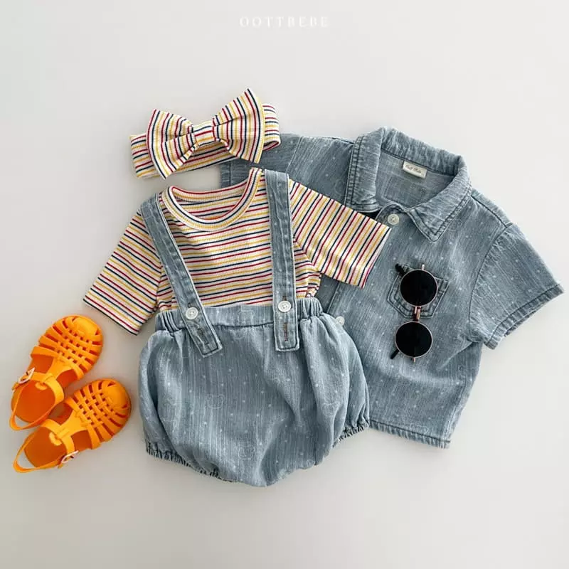 Oott Bebe - Korean Baby Fashion - #babywear - Bear Bear Dungarees - 4