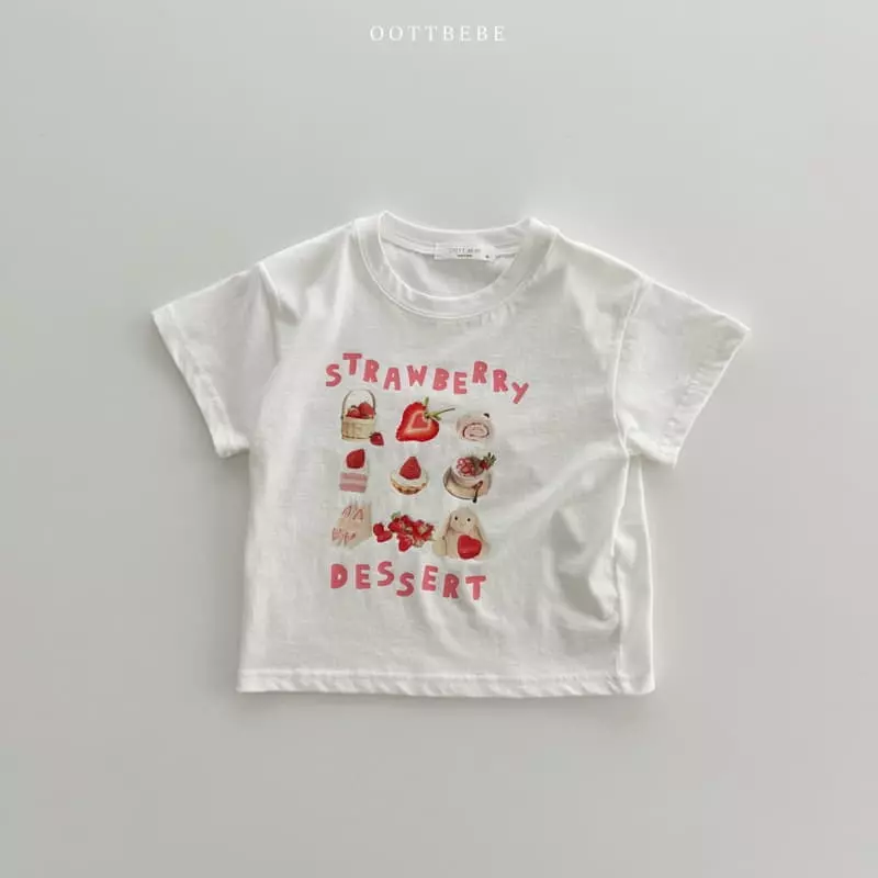 Oott Bebe - Korean Children Fashion - #designkidswear - Strawberry Croissant Tee