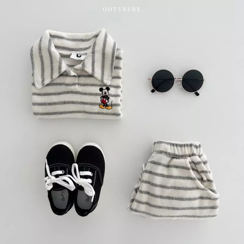 Oott Bebe - Korean Children Fashion - #kidsshorts - Terry M Collar Tee - 8