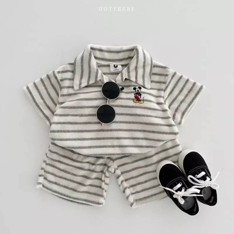 Oott Bebe - Korean Children Fashion - #kidzfashiontrend - Terry M Collar Tee - 10