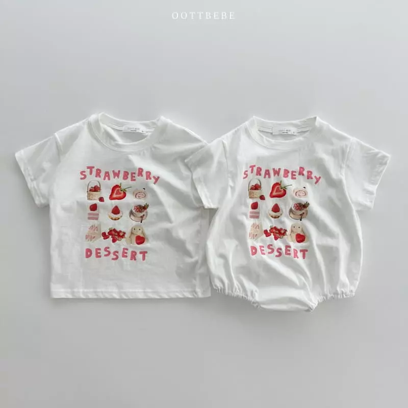 Oott Bebe - Korean Children Fashion - #magicofchildhood - Strawberry Croissant Tee - 9