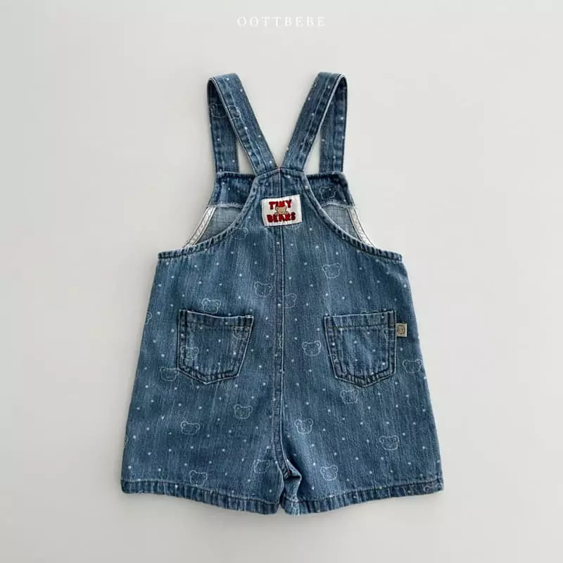 Oott Bebe - Korean Children Fashion - #minifashionista - Bear Bear Denim Overalls - 5