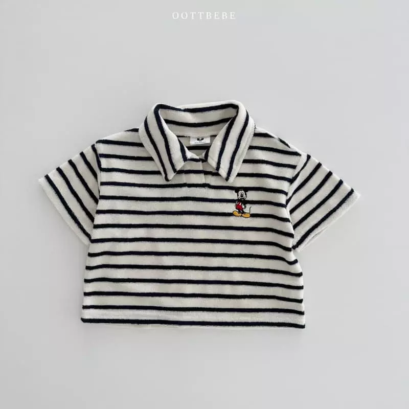 Oott Bebe - Korean Children Fashion - #prettylittlegirls - Terry M Collar Tee