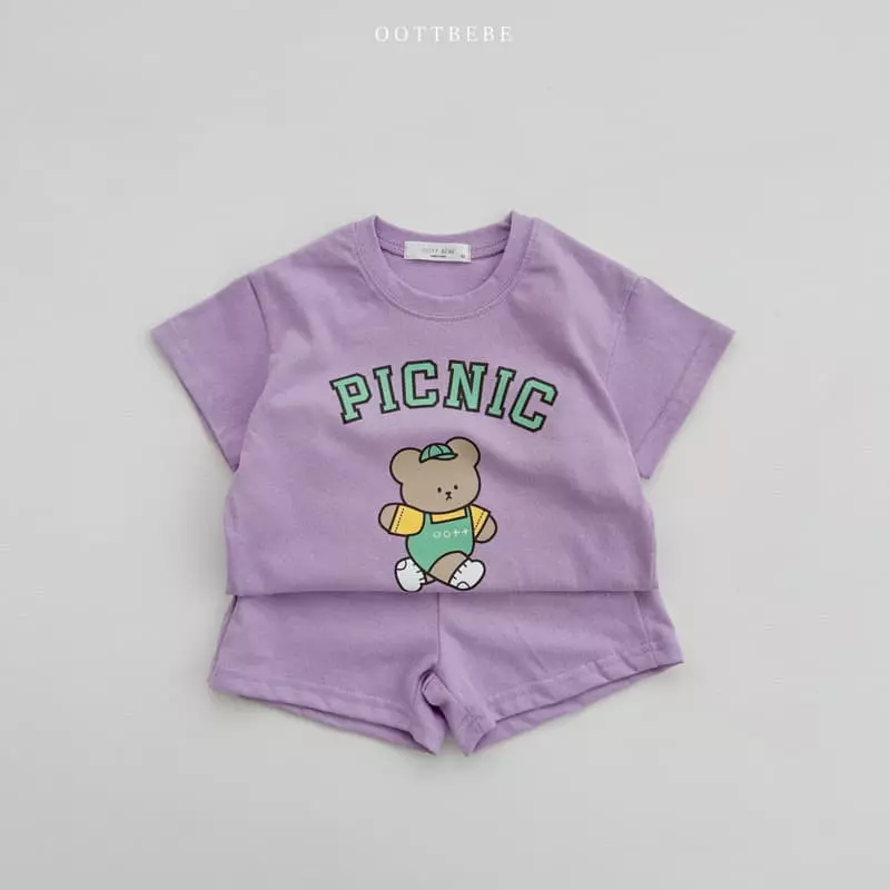Oott Bebe - Korean Children Fashion - #todddlerfashion - Summer Picnic Top Bottom Set - 12