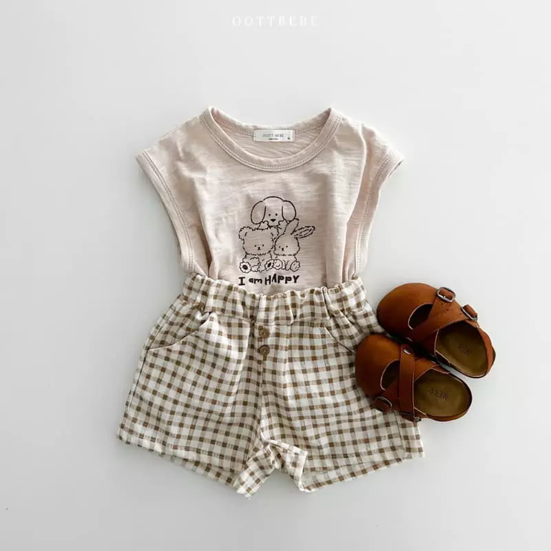 Oott Bebe - Korean Children Fashion - #toddlerclothing - Dol Check Shorts - 6