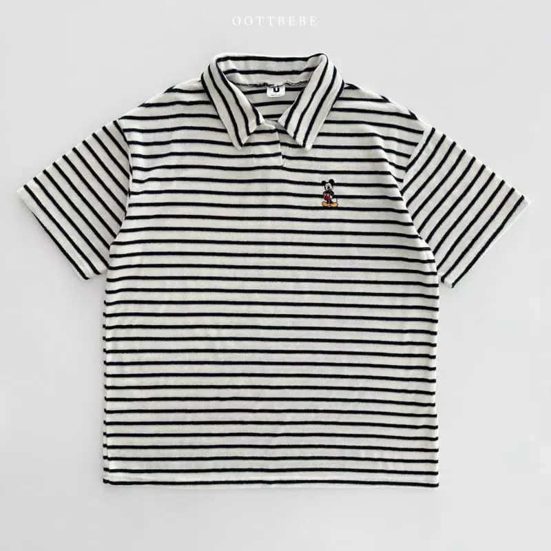 Oott Bebe - Korean Women Fashion - #shopsmall - Terry M Collar Tee Mom - 8