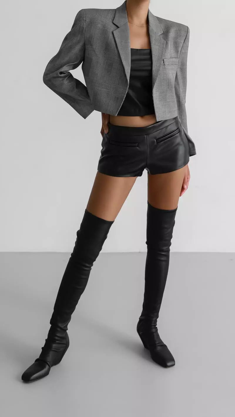 Paper Moon - Korean Women Fashion - #momslook - Open Front Cropped Blazer - 11