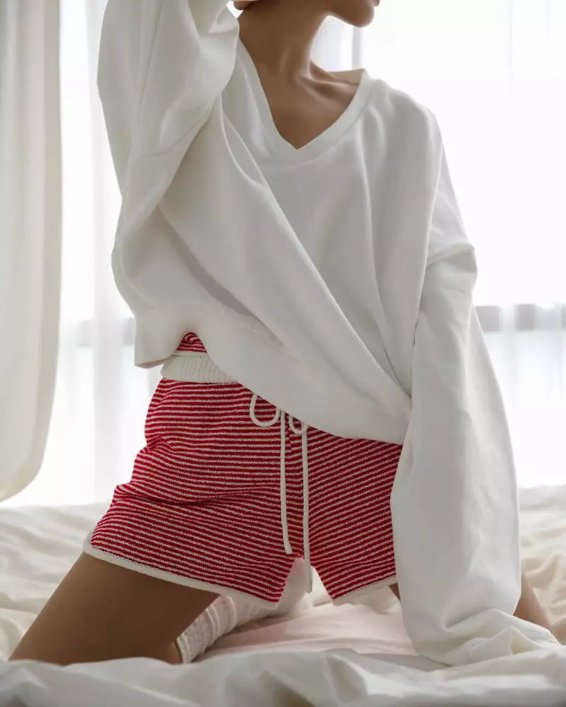 Paper Moon - Korean Women Fashion - #pursuepretty - V Neck Oversized Sweatshirt - 3
