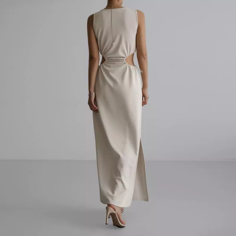 Paper Moon - Korean Women Fashion - #thatsdarling - Cut Out Jersey Maxi Sleeveless One-piece - 2