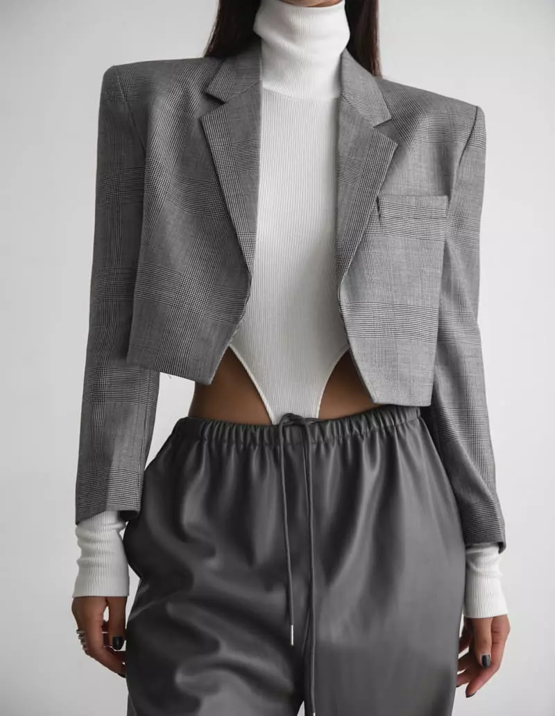 Paper Moon - Korean Women Fashion - #womensfashion - Open Front Cropped Blazer - 8