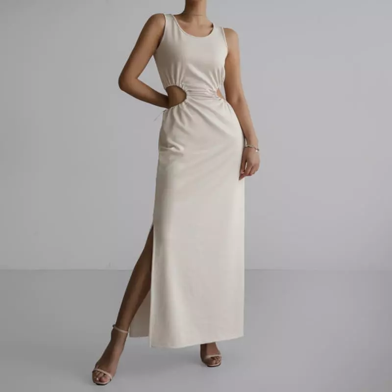 Paper Moon - Korean Women Fashion - #womensfashion - Cut Out Jersey Maxi Sleeveless One-piece - 7