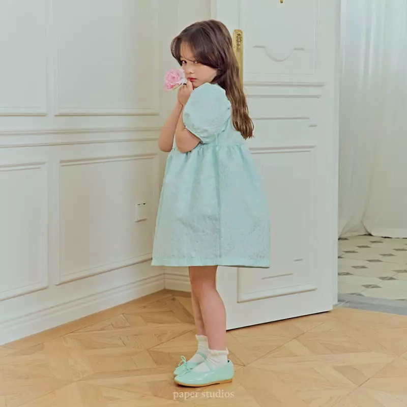 Paper Studios - Korean Children Fashion - #minifashionista - Flower Jacquard One-piece - 4