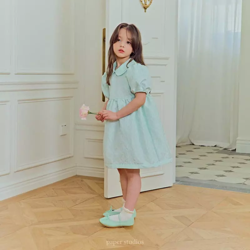 Paper Studios - Korean Children Fashion - #todddlerfashion - Flower Jacquard One-piece - 5