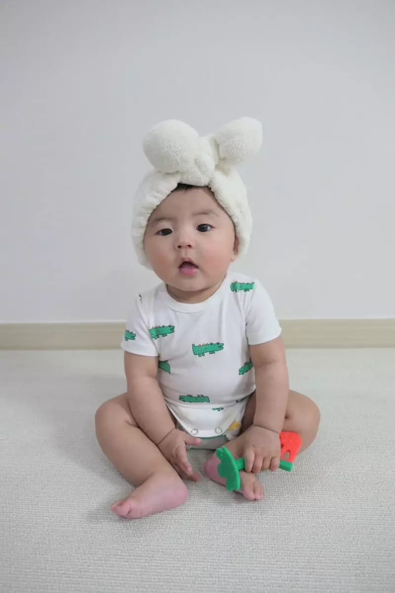 Party Kids - Korean Baby Fashion - #babyclothing - Crocodile Bodysuit - 5
