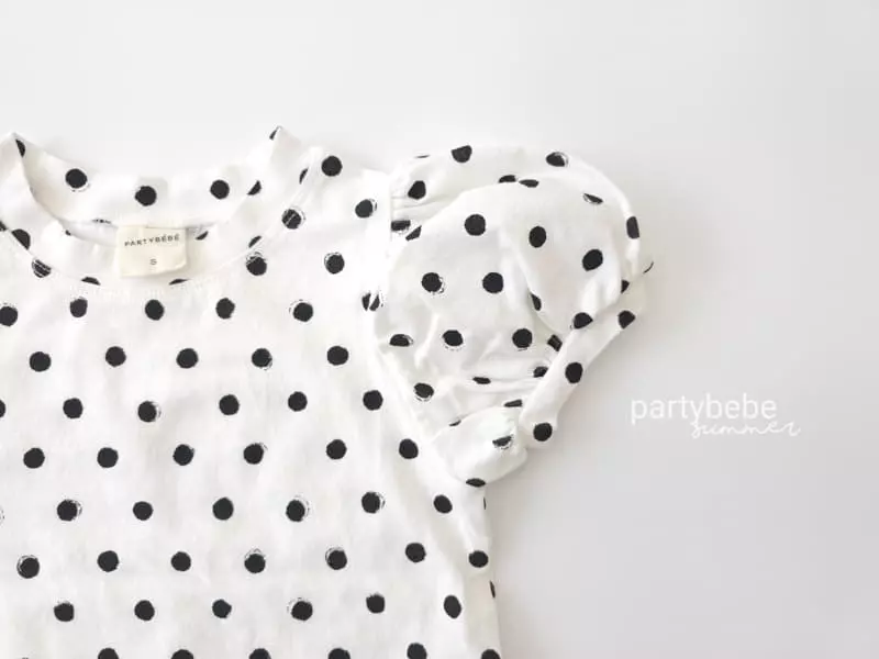Party Kids - Korean Baby Fashion - #babyclothing - Dot Puff Tee