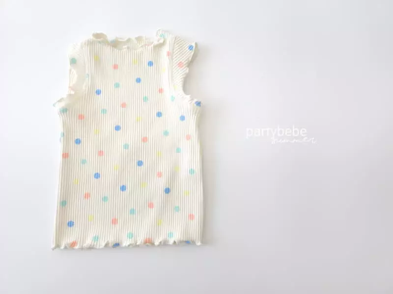 Party Kids - Korean Baby Fashion - #babyfashion - Pong Pong Shoulder Sleeveless - 3