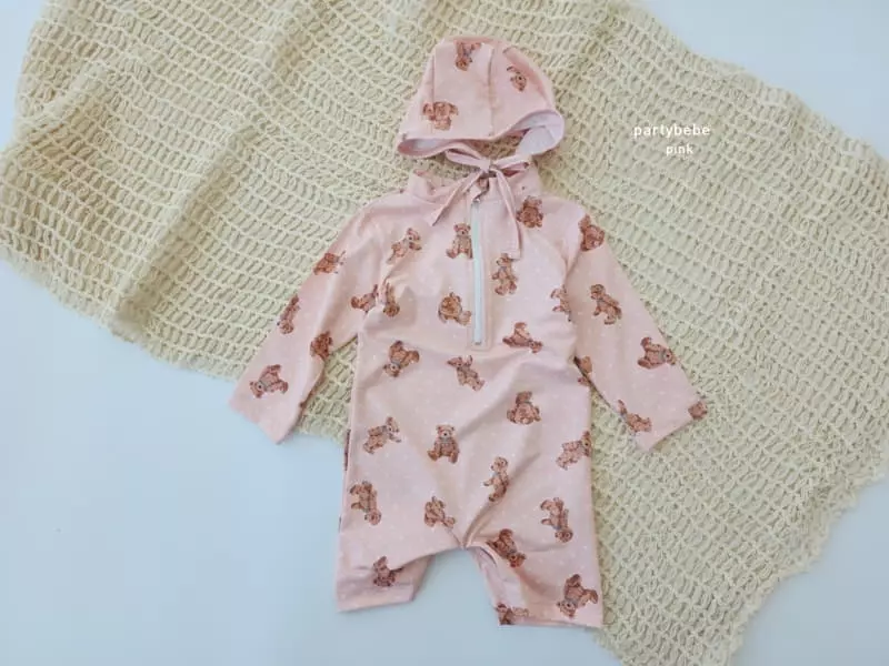 Party Kids - Korean Baby Fashion - #babyclothing - Bear Rashguard Set - 4