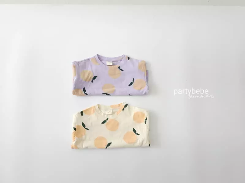 Party Kids - Korean Baby Fashion - #babygirlfashion - Peach Tee - 7